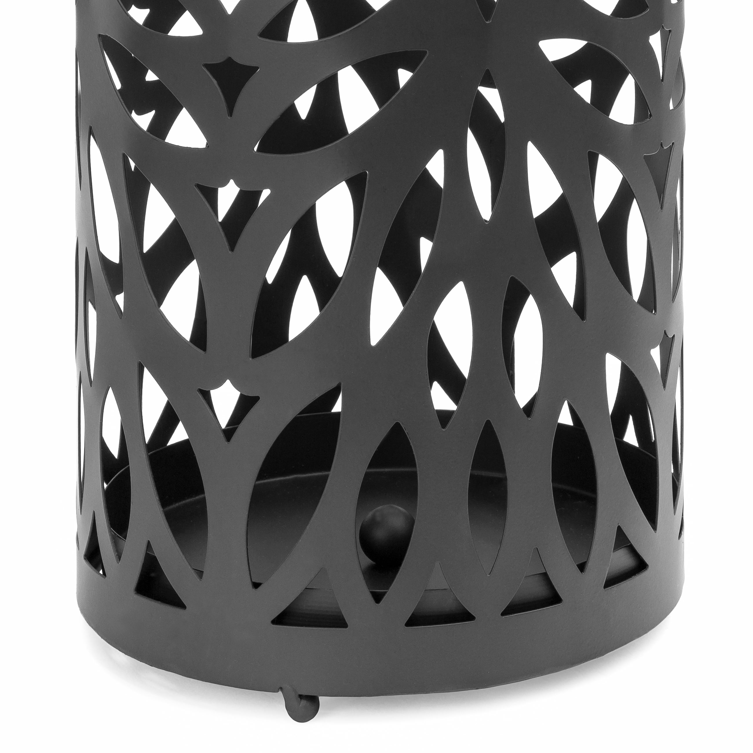 Best Choice Products Modern Spherical Metal Entryway Umbrella Storage Stand with 2 Hooks Black Drain Tray Floor Protection