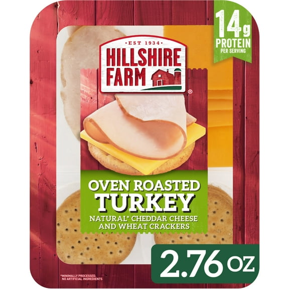 Hillshire Farm Protein Snack Pack, Turkey, Cheddar Cheese, Wheat Crackers, 2.76 oz
