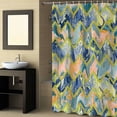 thumbnail image 2 of Fabric Shower Curtain, Navy Blue Marble Abstract Geometric Contemporary Art Bathroom Curtain with 12 Hooks Waterproof No Bad Odor Machine Washable Bath Curtains for Bathroom, Spa Room, 72"x84", 2 of 6