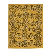 EORC Yellow Handwoven Wool Contemporary Modern Flat Weave Rug, 8' x 10'