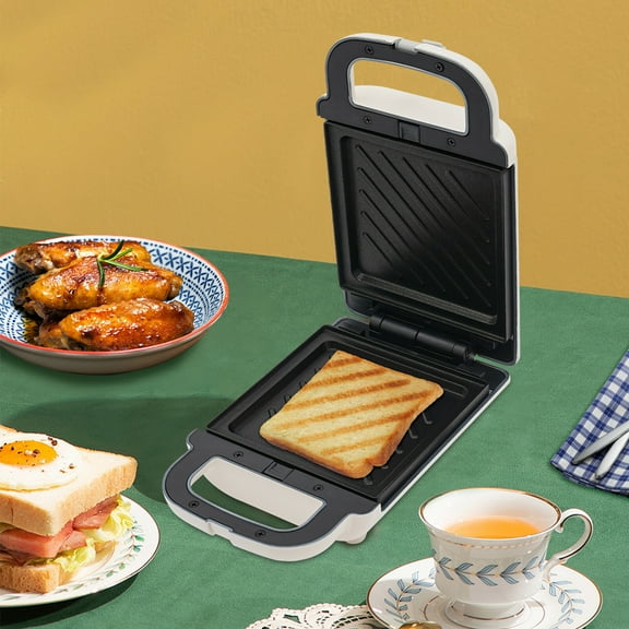 Electric Breakfast Sandwich Maker with Indicator Lights Portable Sandwich Maker Nonstick Plates