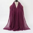 thumbnail image 2 of HJYCHN Scarf for Women Women Solid Crinkle Soft Scarf Fringed Long Edges Women's Fashion Scarves Purple One Size, 2 of 3