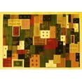 thumbnail image 1 of Ahgly Company Machine Washable Indoor Rectangle Abstract Yellow Contemporary Area Rugs, 3' x 5', 1 of 4