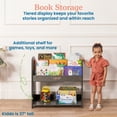 thumbnail image 3 of ECR4Kids 3-Shelf Floor Book Display with Handles and Storage, 30in, Kids Bookshelf, Grey Wash, 3 of 9