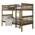 thumbnail image 4 of Home Design Ames Twin Over Twin Solid Wood Bunk Bed Frame, Convertible, Sturdy Guardrails, Brown, Easy Assembly, 4 of 10