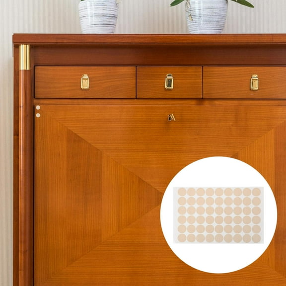 PBPBOX Self-Adhesive Screw Hole Stickers Beige 540Pcs PVC 0.8X0.8X0.04In