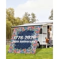 thumbnail image 4 of 4th of July RV Awning Sun Shade Screen 9'X7' 250th Anniversary Mesh Sunscreen Patriotic Stars Stripes Fireworks Awning Shade Screen with Zipper UV Blocker Completed Kits for RV Motorhome Camper, 4 of 7