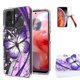 thumbnail image 1 of Funda rígida híbrida de doble capa con protector de pantalla para Motorola Moto G 5G 2024 (XT2417) (morado mariposa + vidrio templado), 1 of 7