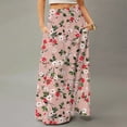 thumbnail image 2 of WTOBBY Women's Flowy Bohemian Floral Maxi Skirt Casual Summer Beach Long Skirt Elastic Waist Lightweight Tiered Pleated Skirt with Side Slit and Drawstring Closure,Beige L, 2 of 5