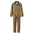 thumbnail image 2 of Family Matching Halloween Pajama Sets Striped Long Sleeve Tops and Pants Fall Sleepwear Outfit, 2 of 6