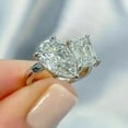 thumbnail image 2 of 2 Stone Engagement Ring 3CT Pear Emerald Cut Simulated Diamond 14K White Gold Plated Silver, 2 of 4