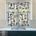 thumbnail image 4 of Halloween Kitchen Curtains Spooky Skeleton Gothic Kitchen Curtains Sets for Windows Halloween Window Valance 3 Piece Set for Kitchen Decorations, 4 of 5