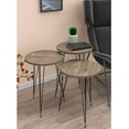 thumbnail image 4 of PAK HOME Set of 3 Pine Wood Grey Nesting End Tables Round Wood Stacking Coffee Side Accent Table with Metal Legs for Living Room, Home Office, Nightstands for Bedroom, 4 of 9