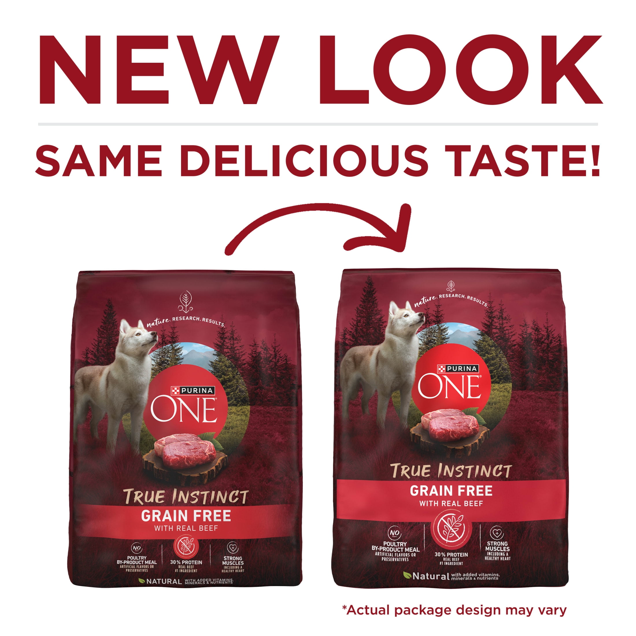 Purina One True Instinct Dry Dog Food, Muscle & Joint Support, Grain-Free Real Beef, 12.5 lb Bag