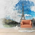 thumbnail image 3 of IDEA4WALL 4pcs Watercolor Painting Peel and Stick Wallpaper Removable Wall Murals Large Wall Stickers for Home Decoration, 66"x24", 3 of 5