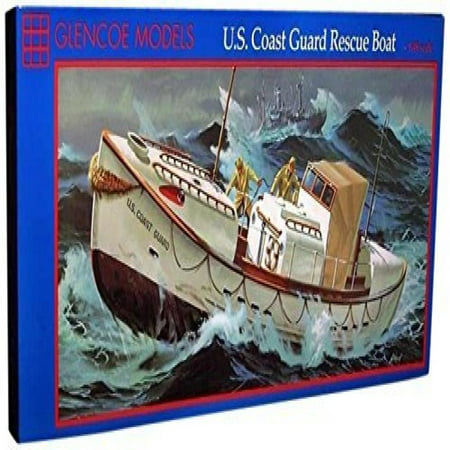 1:48 Scale U.S. Coast Guard Rescue Boat Plastic Model Kit (1989 Glencoe