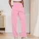 thumbnail image 4 of Pantalones casuales Cintura elástica Ajuste holgado Traje diario de talla grande para mujer Kuymtek Rosa T L para Mujer, 4 of 7