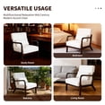 thumbnail image 3 of S-HOME Mid Century Modern Accent Chair with Detachable Lumbar Pillow Solid Wood Frame for  Living Room or Home Office, Beige+Brown, 3 of 11