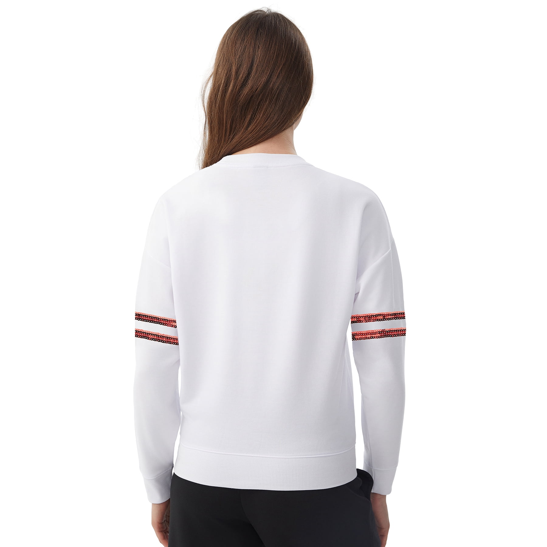 NFL Womens San Francisco 49ers Cozy Sequin Crew Neck Sweatshirt