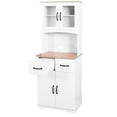 thumbnail image 5 of Wooden Pantry Room Cabinet White - Adjustable Shelving & Drawers Maximize Your Storage For Kitchen 2 Upper Door Cabinets Wood Color Countertop Stylish, 5 of 7