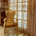 thumbnail image 4 of Sunyuer 2pcs Golden Embroidery Hollow Transparent Curtains, Garden Flower Pattern Reference Living Room Bedroom Balcony Dining Room Study Villa Hall Home Decoration, Sheer Curtains For Living Room, 4 of 7
