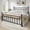 Black, variant on Amolife Queen Bed Frame, Metal Platform Bed Frame with Vintage Pattern Headboard, Black