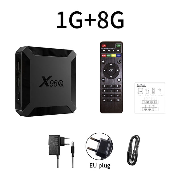 Smart TV BOX para Android 10.0 Quad Core 4K Media Player HD2.0 Top Box Enchufe de la UE AweSitey EL000095-01B