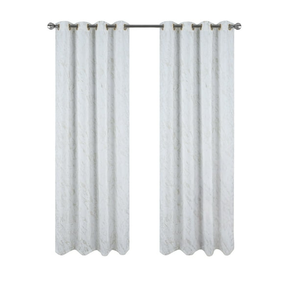 RT Designers Collection Heidi Halo Foil Blackout Polyester Window Curtain Grommet Panel 52" x 84" White