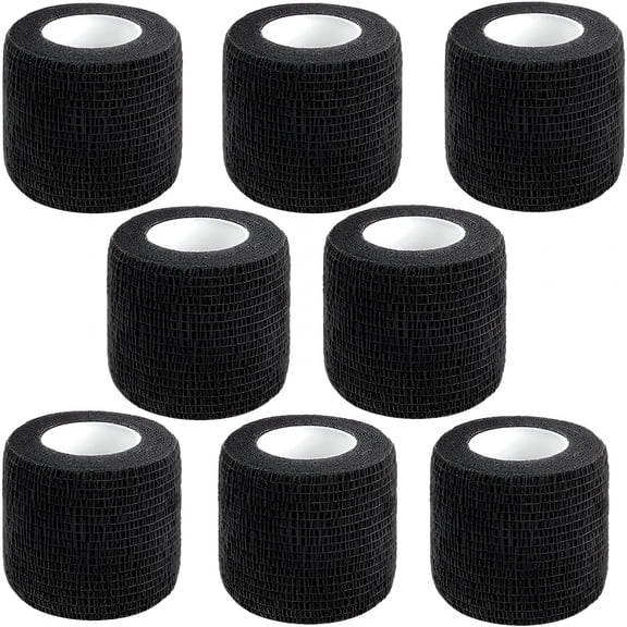 QARUN Self Adhesive Bandage Wrap,2 Inch Black Breathable Elastic Cohesive Bandages,Vet Wrap Sports Tape Bulk for First Aid Supplies,Wrist Sprains Protection