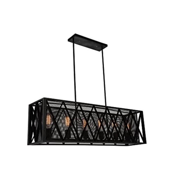 CWI Lighting Tapedia Lustre 6 Lumières avec Finition Noire