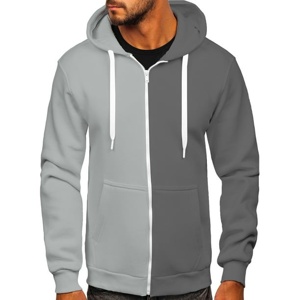 LUXUR Men Hoodies Long Sleeve Jacket Drawstring Sweatshirt