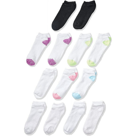 Fruit of the Loom Girls Socks, 13 Pack Ankle Value (Little Girls & Big Girls)