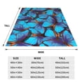 thumbnail image 3 of Fotbe Blue Butterflies Manta de Franela Acolchonada con Estampado, Súper Suave y Esponjosa, Extra Grande para Sofá, Cama, Uso Todo el Año-40"x30", 3 of 7