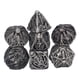thumbnail image 3 of Juego de 7 Dados Poliédricos Yuxing con Patrón de Calavera Hueca Metal Plata Antigua, 3 of 5