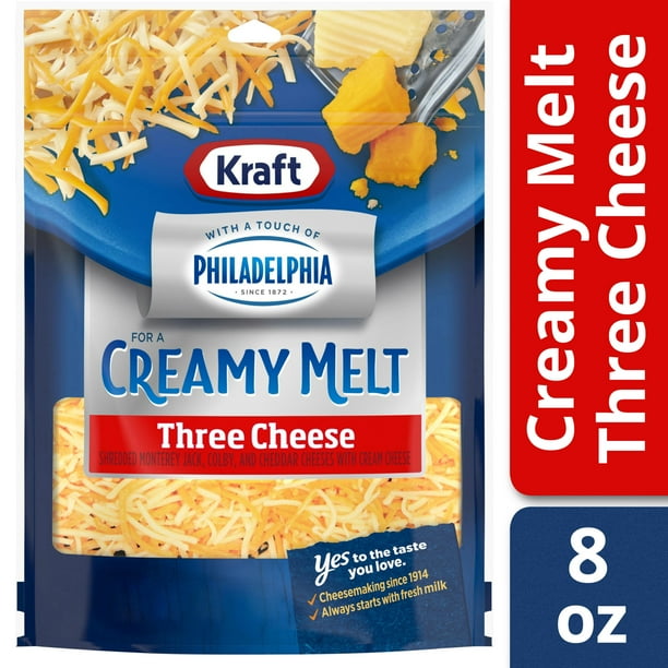 Kraft Shredded Three Cheese Blend With a Touch of Philadelphia , 8 oz