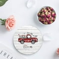 thumbnail image 4 of ZHANZZK Red Truck and Flower Wooden Grain Set of 8 Round Coaster for Drinks, Absorbent Ceramic Stone Coasters Cup Mat with Cork Base for Home Kitchen Room Coffee Table Bar Decor, 4 of 6
