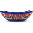thumbnail image 3 of Polish Pottery 7¾-inch Square Bowl (Grecian Fields Theme) Hand Painted in Boleslawiec, Poland + Certificate of Authenticity, 3 of 6