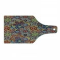 thumbnail image 1 of Batik Cutting Board, Vintage Combined Nested Paisley Motif Oriental Feminine Cultural Eastern Batik Theme, Tempered Glass Cutting and Serving Board, Wine Bottle Shape, Multicolor, by Ambesonne, 1 of 1
