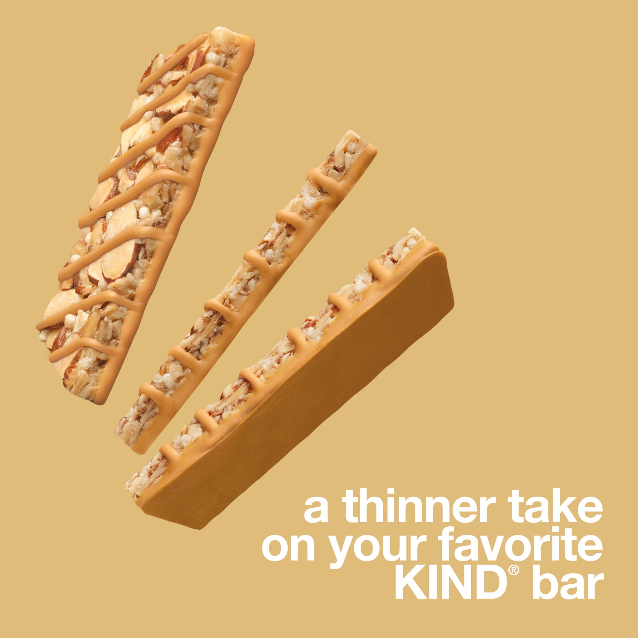 KIND Thins Bars Variety Pack, Dark Chocolate Nuts & Sea Salt, Caramel Almond & Sea Salt, 20 Snack Bars, 1 Box