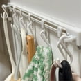 thumbnail image 5 of Sliding Kitchen Storage Hooks Organizer | Rail Mounted Hanging Rod with Movable Hooks for Utensils, Towels, Accessories | No Drilling, Plastic, White, 11.8 in, Multifunction Home Bathroom, 5 of 8