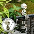thumbnail image 2 of Darzheoy Halloween Fishing Skeleton Garden Accessory, Mini Skeleton Figurines Statue Decor Pond Waterfalls Gothic Home Office Desk Holiday Ornament, 2 of 7