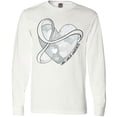 thumbnail image 3 of Inktastic Lung Cancer Awareness White Ribbon Around Heart Long Sleeve T-Shirt, 3 of 5
