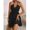 Black, variant on Womens Black Ruched Halter Mini Dress, Tiered Tiered Shirred A-Line Party