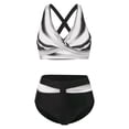 thumbnail image 4 of Swimming Suits for Women Push Up Vintage Retro Ruched High Waist Print Bikini Set White Womens Bathing Suits M, 4 of 4