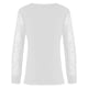 thumbnail image 3 of Blusa de mujer tops de encaje sexy túnica suelta camiseta larga tops de manga larga camisa larga con cuello en V, 3 of 5