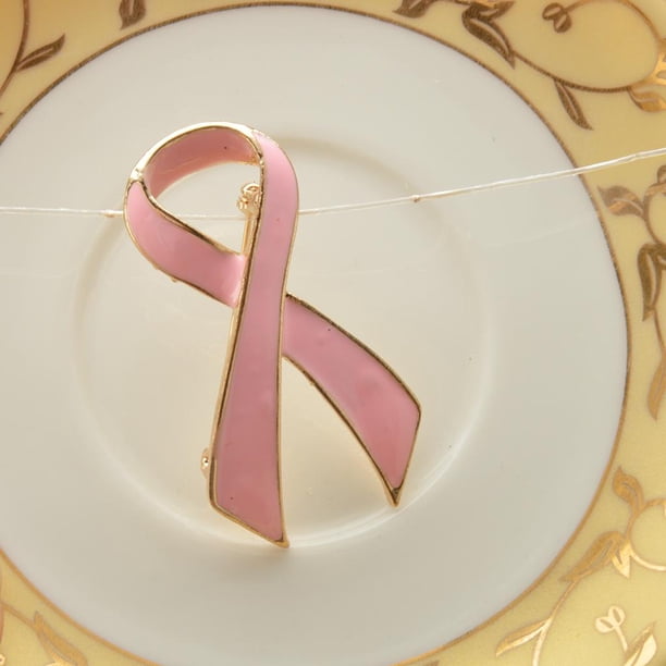 Chic Pink Enamel Concientización sobre el cáncer de Charity Ribbon Broche Pins Hugo Pin de broche