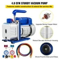 thumbnail image 6 of KFFKFF Vacuum Pump 4.8CFM 1/4 HP Single Stage HVAC A/C Refrigeration Kit 5PA Ultimate Vacuum Manifold Gauge Set R410A R134A R22 HVAC AC, 4-Way Manifold Gauge and Hose for Air Conditioning Systems, 6 of 9