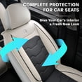 thumbnail image 3 of 2020 Car Seat Cover for HYUNDAI SANTA FE , Waterproof Faux Leather 5 Piece Full Set Non-slip Protect and Upgrade Seats, Gray Car Seat Covers, Suitable for 5-seater cars only, Airbag-Compatible, 3 of 9