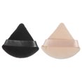 thumbnail image 1 of Unique Bargains 2 Pcs Loose Powder Puff Face Soft Triangle Puff Blender Beauty Makeup Tool Short Plush Black Beige, 1 of 6
