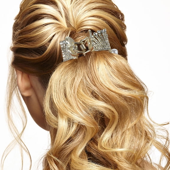 UPOUART Rhinestone Ponytail Hair Clip for Women Girls, Stylish Hair Bun Clip Accessory, 1 Piece
